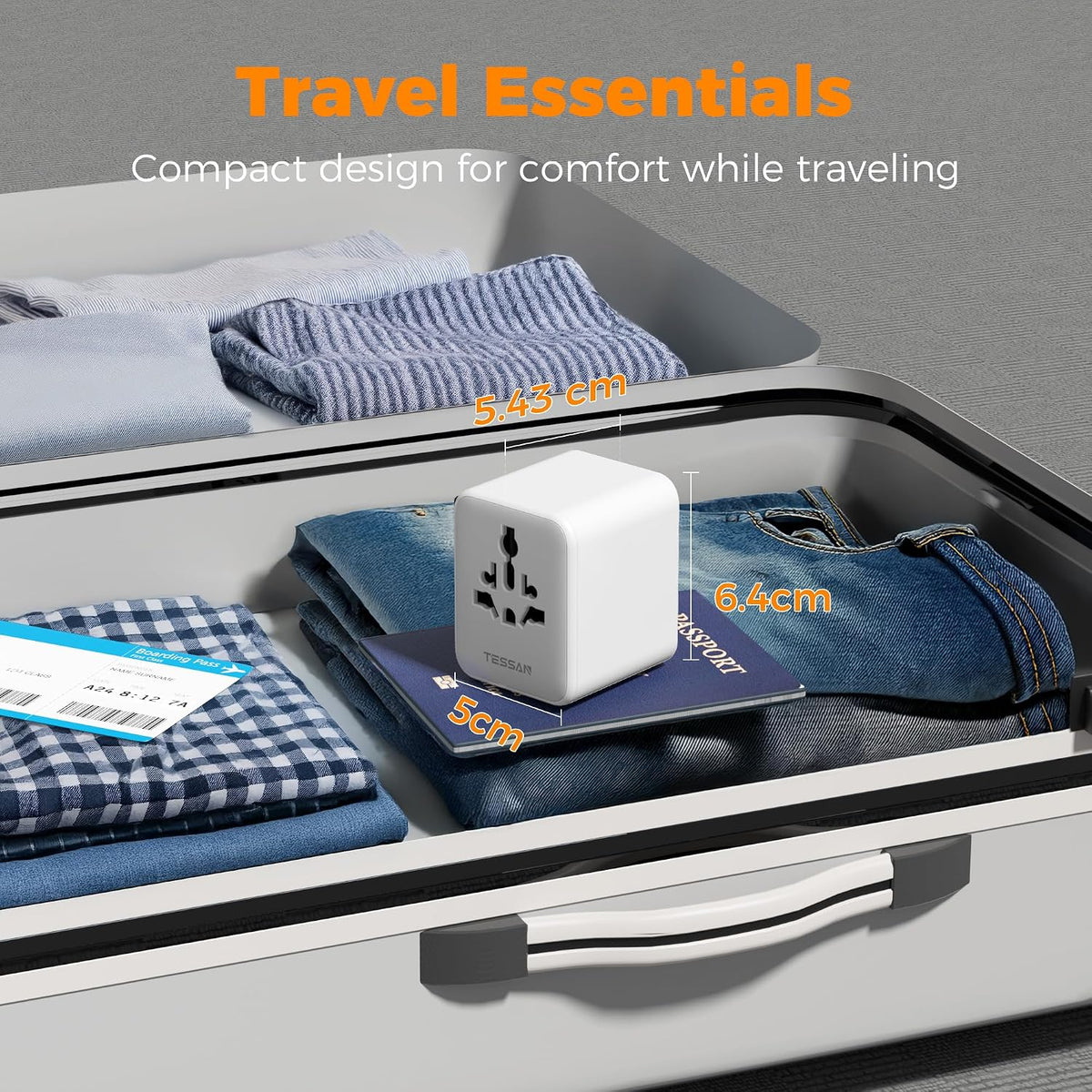 TESSAN Universal Travel Adapter Worldwide with 2 USB C and 2 USB A Ports