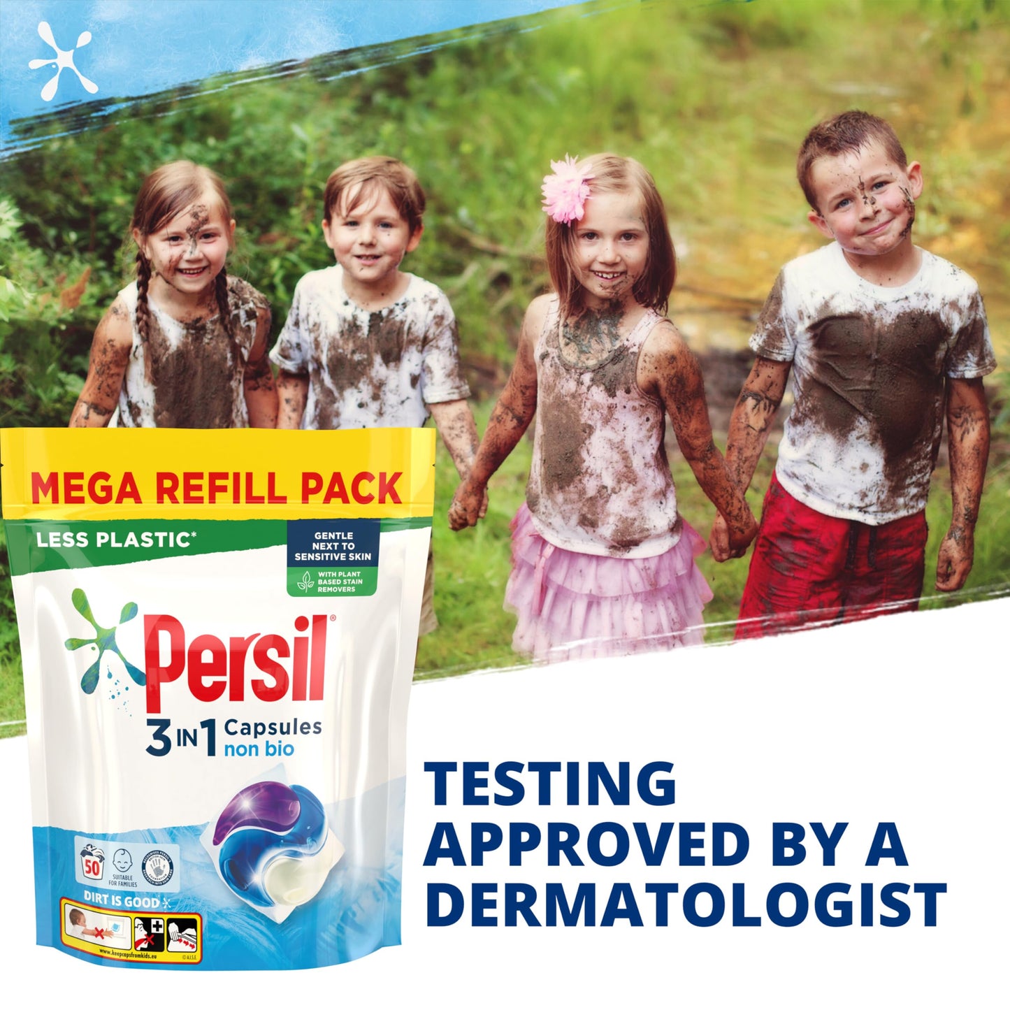 Persil Bio 3 in 1 Washing Capsules 1st time removal of tough stains outstanding stain removal in quick & cold washes 48 washes