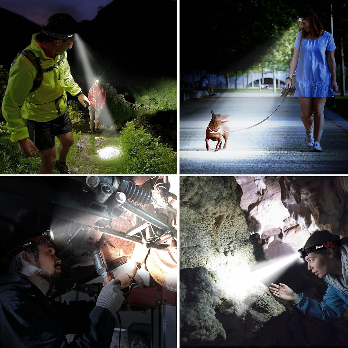 Blukar Head Torch Rechargeable, 2000L Super Bright LED Headlamp Headlight