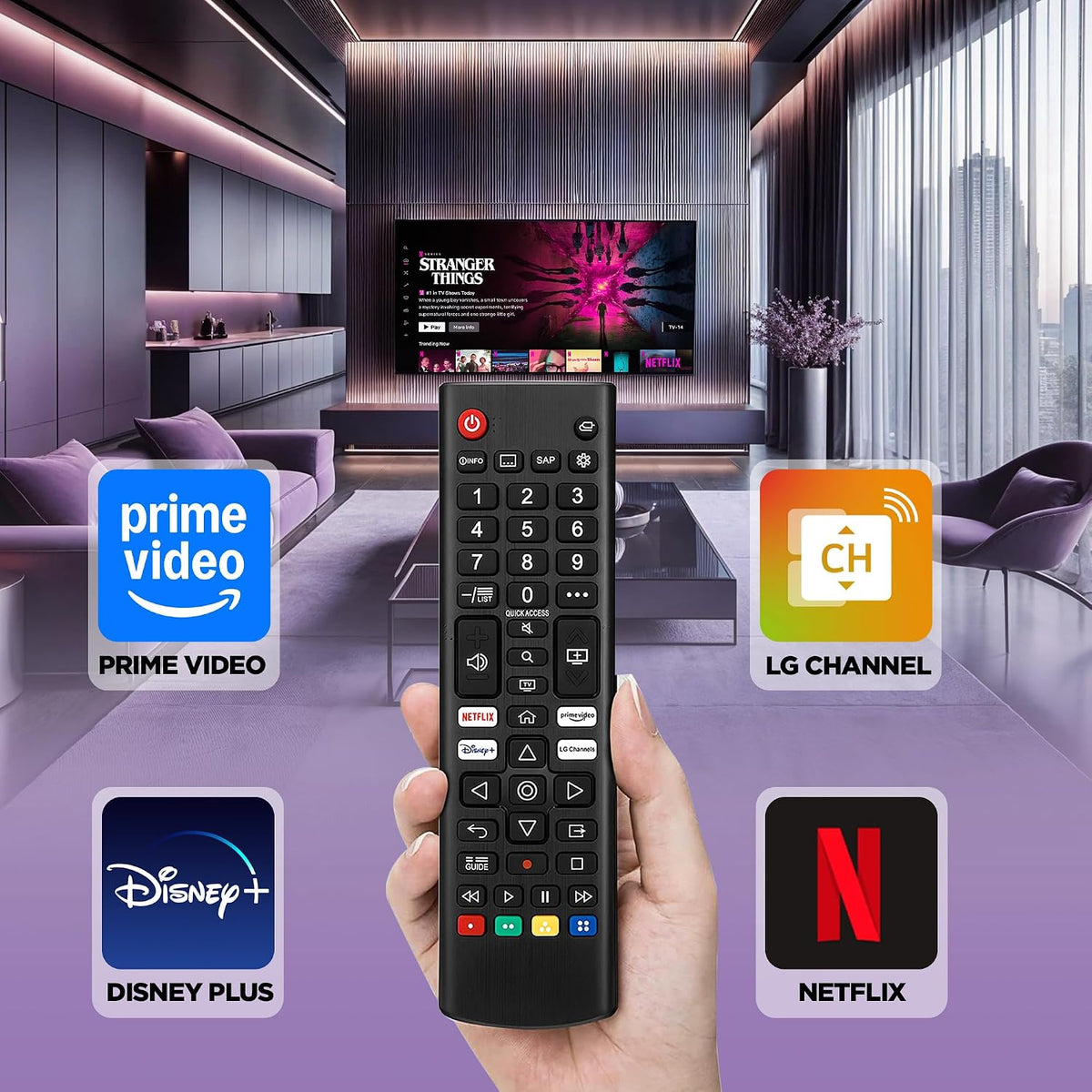 LG TV Remote Control Replacement | 2 AAA Batteries Included - L G Smart TV Remote for All LG LCD LED HDTV UHD 3D 4K Models | AKB75095308 AKB75095307 AKB7415324 Remote Control for L G Smart TVs Remte