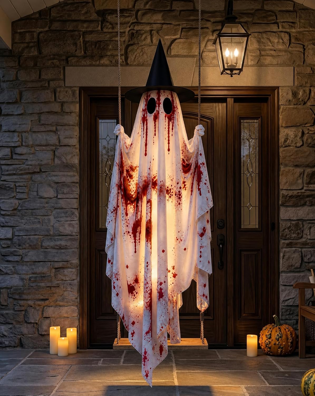 5 FT Hanging Swing Spooky Ghost Halloween Outdoor Decoration