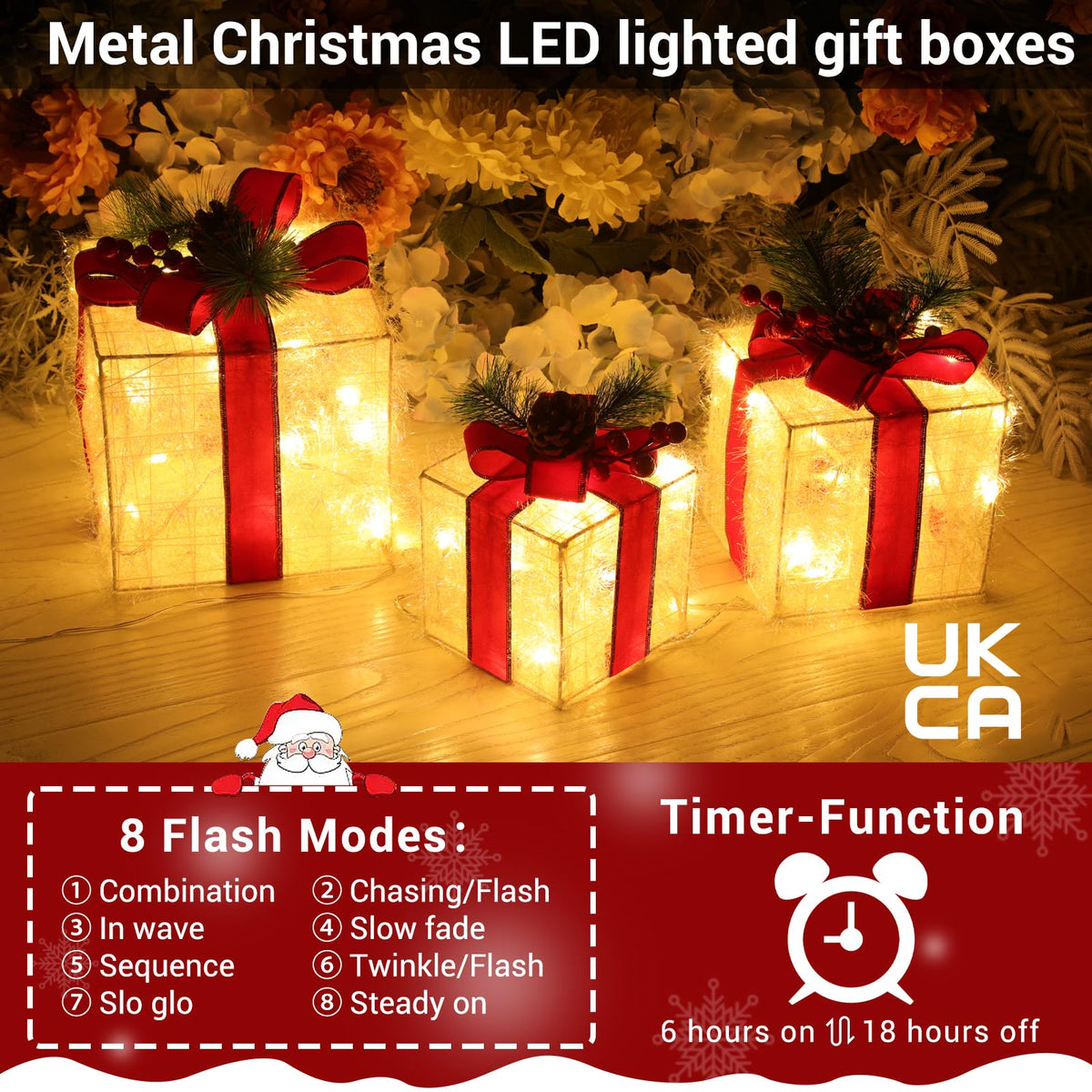 Light up Present Boxes Christmas 140LED, 3 Christmas Parcel Lights