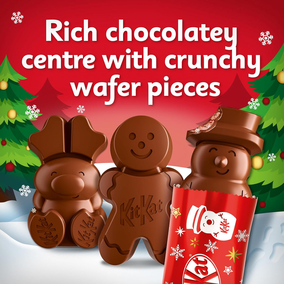 KitKat Christmas Friends Chocolate Figures Bulk Box, 100 Pieces, 820g