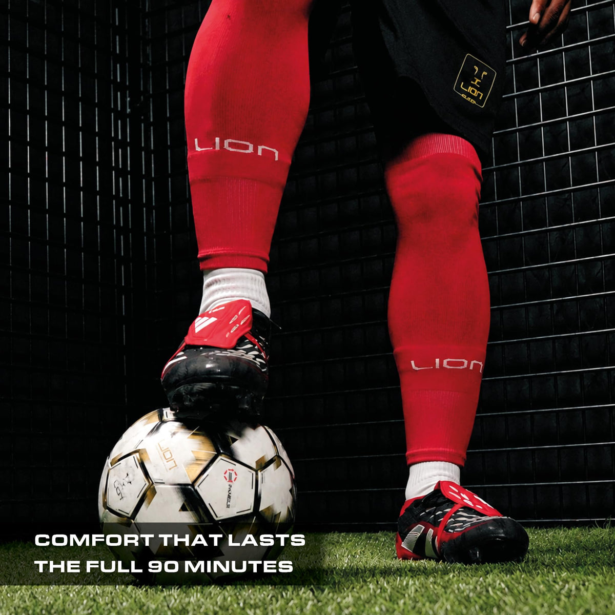 LION SPORTSWEAR Football Sock Sleeves To Accompany Grip Socks - Fits Over Calf/Shin Pads - Variety Of Colors To Match Your Team Kit