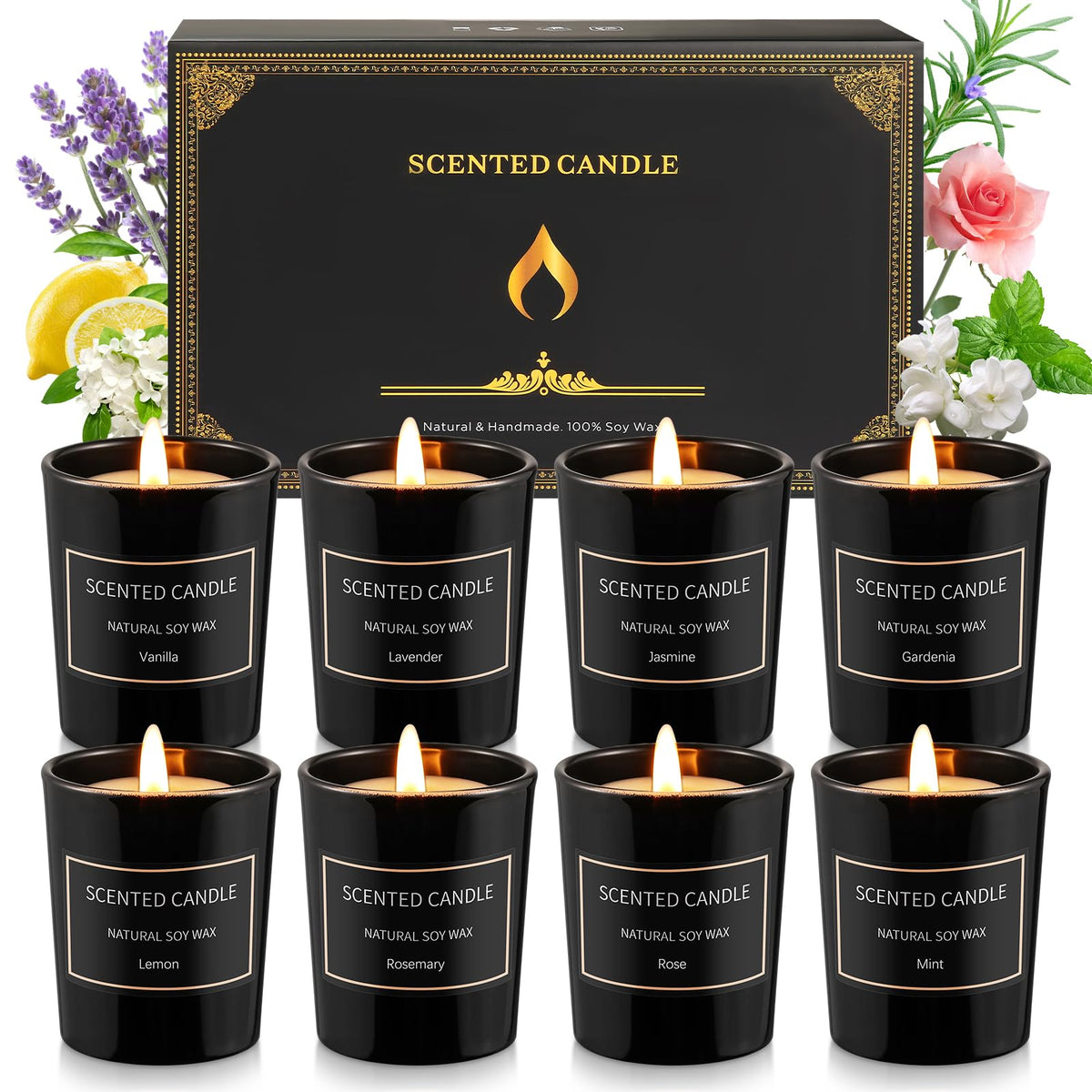 12PCS Christmas Candles Scented Candles, Aromatherapy Candle Gift Set for Women Candles for Home Scented for Her Scented Candles for Christmas,Birthday, Thanksgiving, Mother's Day
