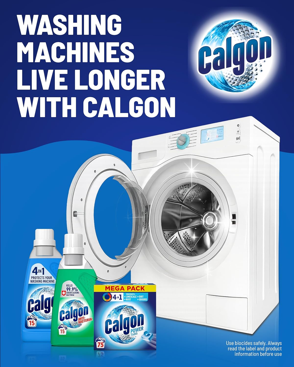 Calgon 4-in-1 Washing Machine Cleaner Gel 4 x 750ml | Deep Clean