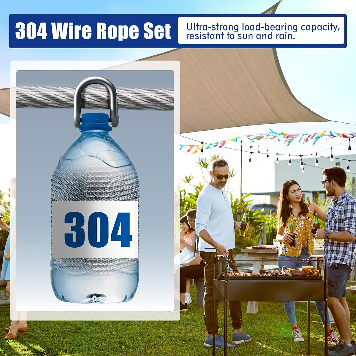 35M 69Pcs Garden Wire for Climbing Plant,Stainless Steel Cable Kit
