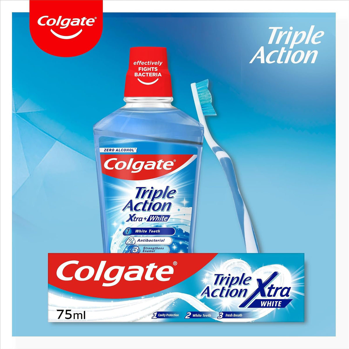 Colgate Triple Action Xtra White Mouthwash 500ml