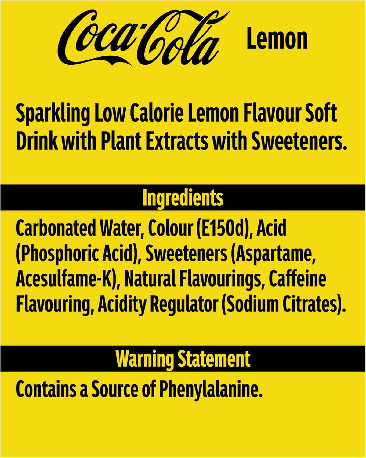 Coca Cola Zero Sugar Lemon 8 x 330ml