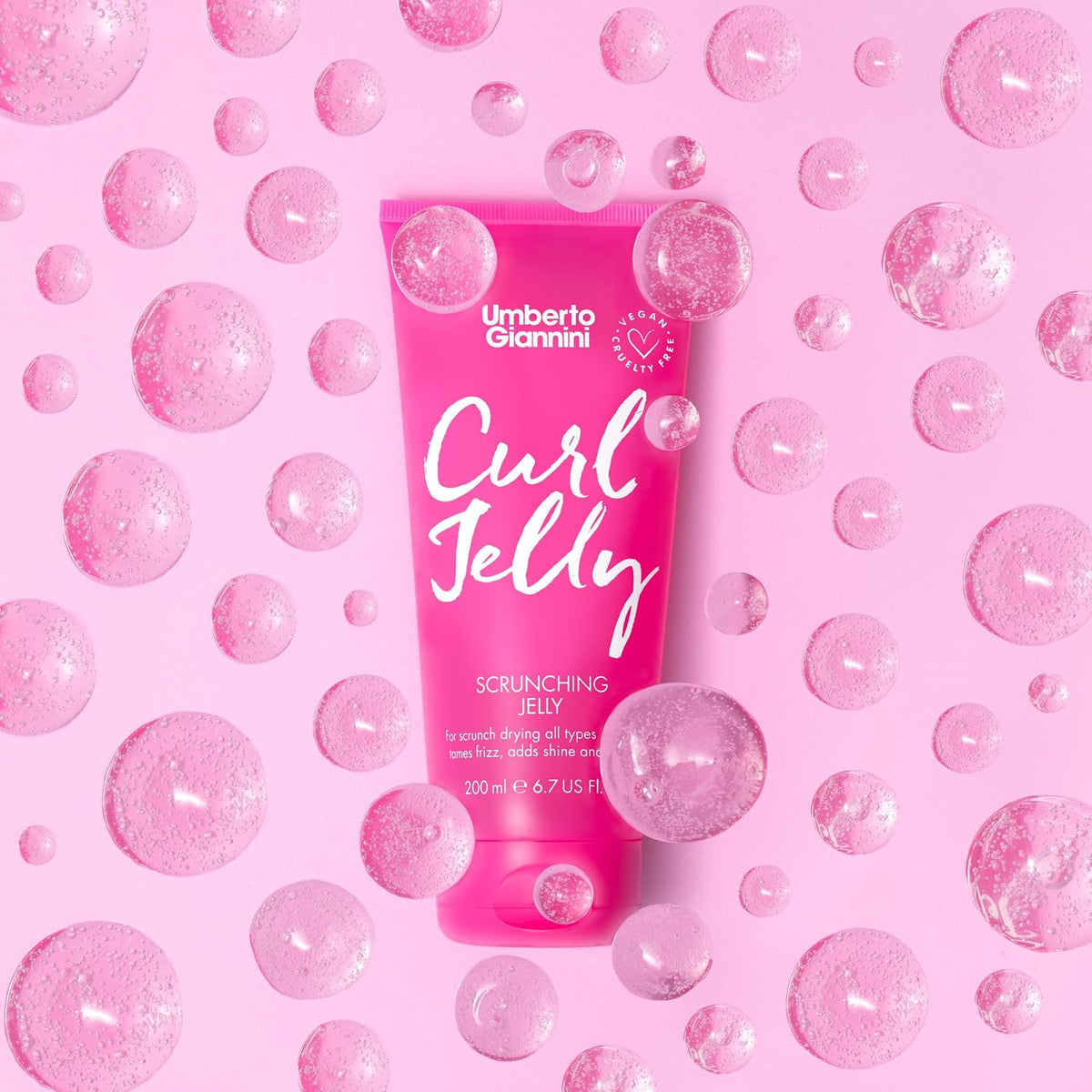 Umberto Giannini Curl Scrunching Jelly - Curl Defining gel for all curl types, waves, curls and coils for defined, shiny curls