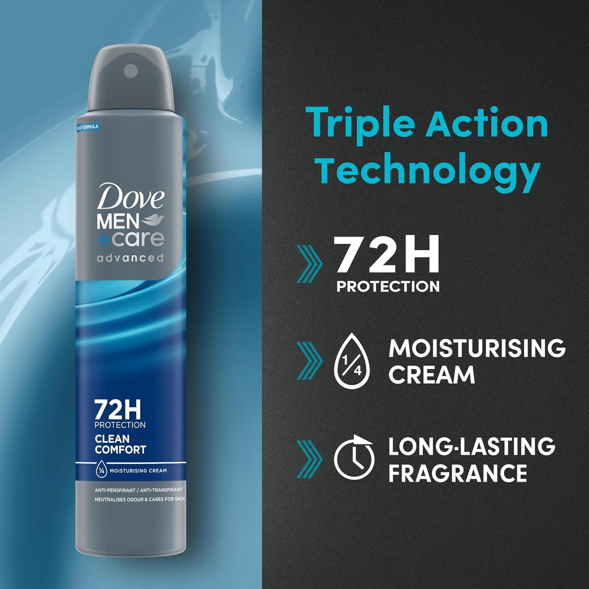 Dove Men+Care Advanced Clean Comfort Anti-Perspirant Aerosol 200 ml