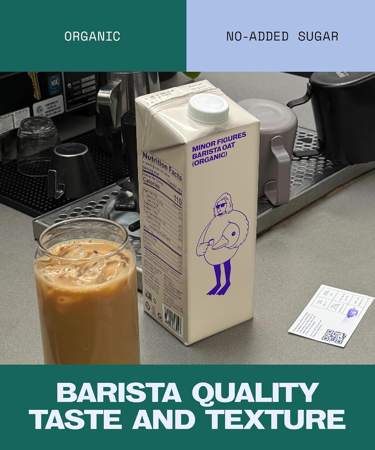 Minor Figures Barista Oat (Organic) โ Perfect for Smooth, Silky Coffees โ Vegan โ Non-Dairy โ Shelf-Stable โ 1L x 6 Cartons