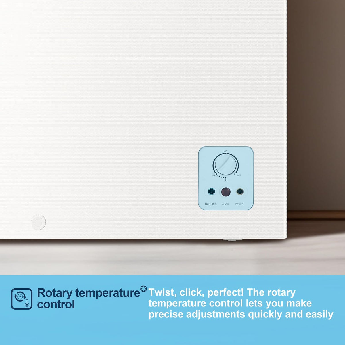Fridgemaster White Chest Freezer, 97L Capacity, MCF100E, Freestanding, Mechanical Control, Winter Guard (-15°C), Low Noise 38dB, Basket Storage 858 (H) x 578 (W) x 444 (D) mm