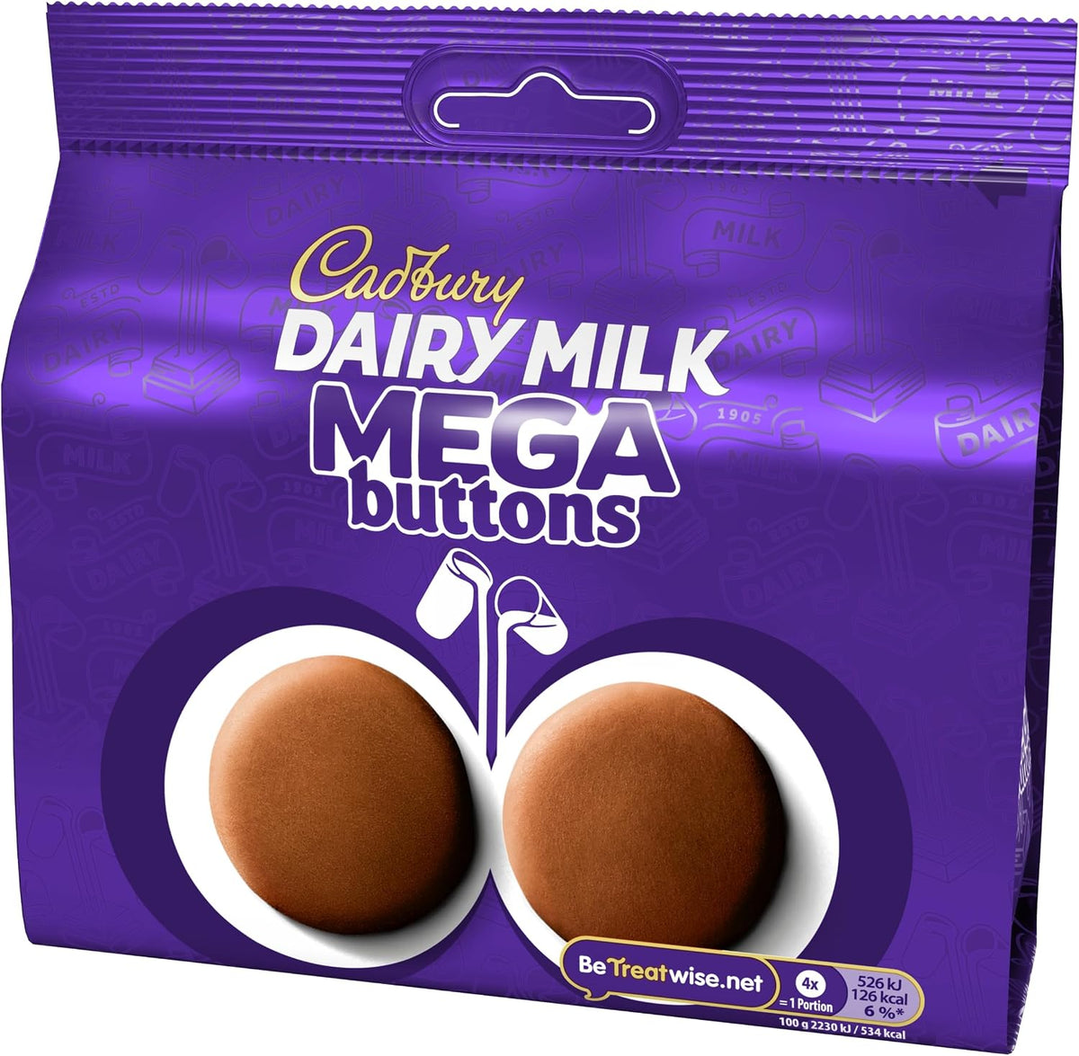 Cadbury Dairy Milk Mega Buttons, Giant Chocolate Buttons, 192 g (Pack of 1)