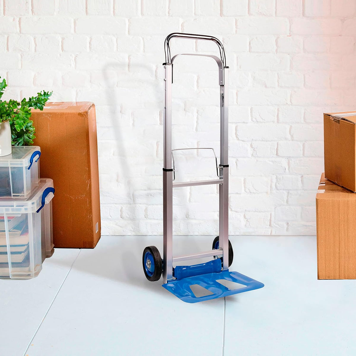 Neo Heavy Duty Aluminium Folding Sack Trolley Hand Truck Barrow Transport Wheels Extendable Handle (100 kg))