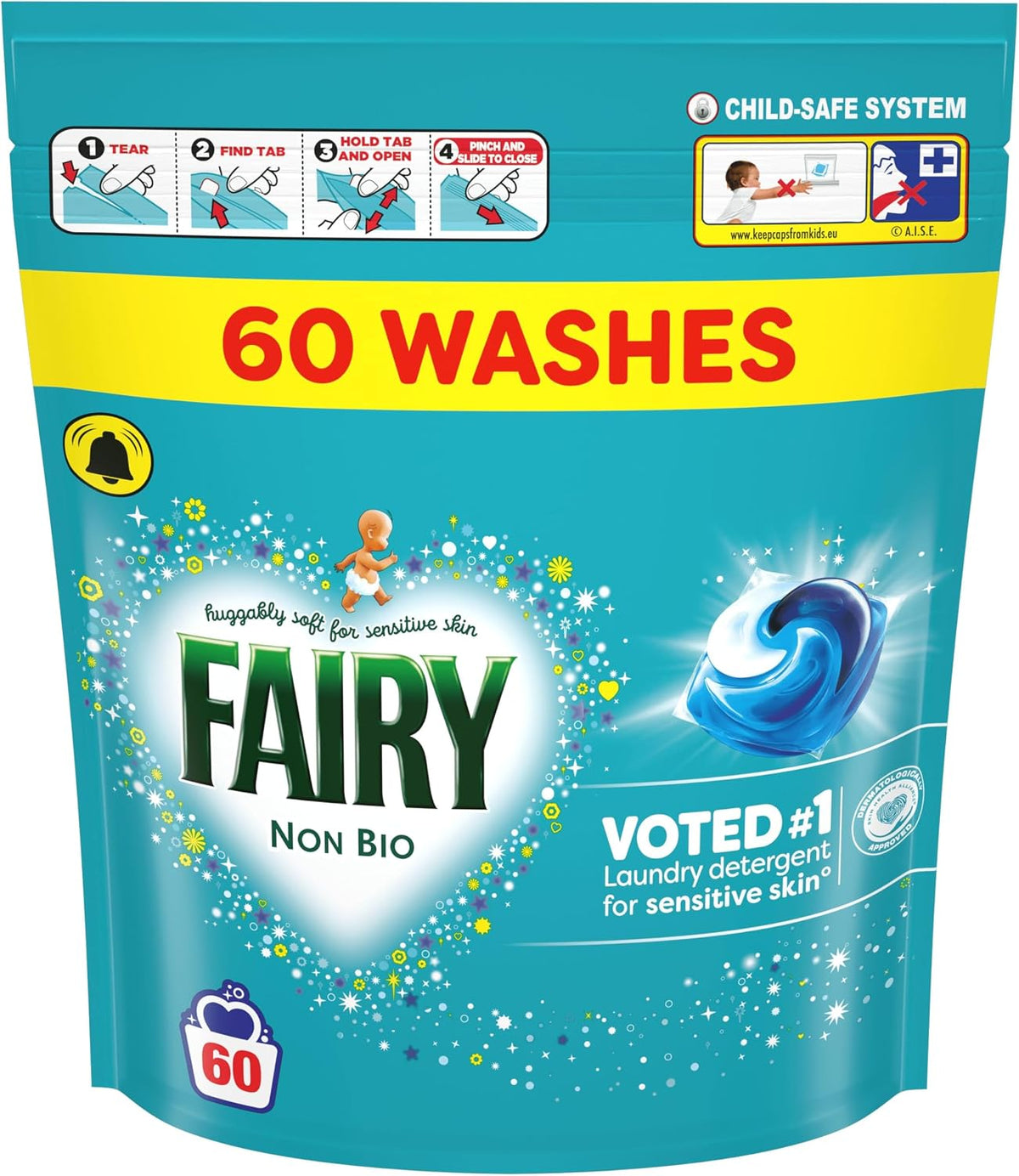 Fairy Non Bio All-in-1 PODS® Laundry Detergent Tablets, 120 Washes
