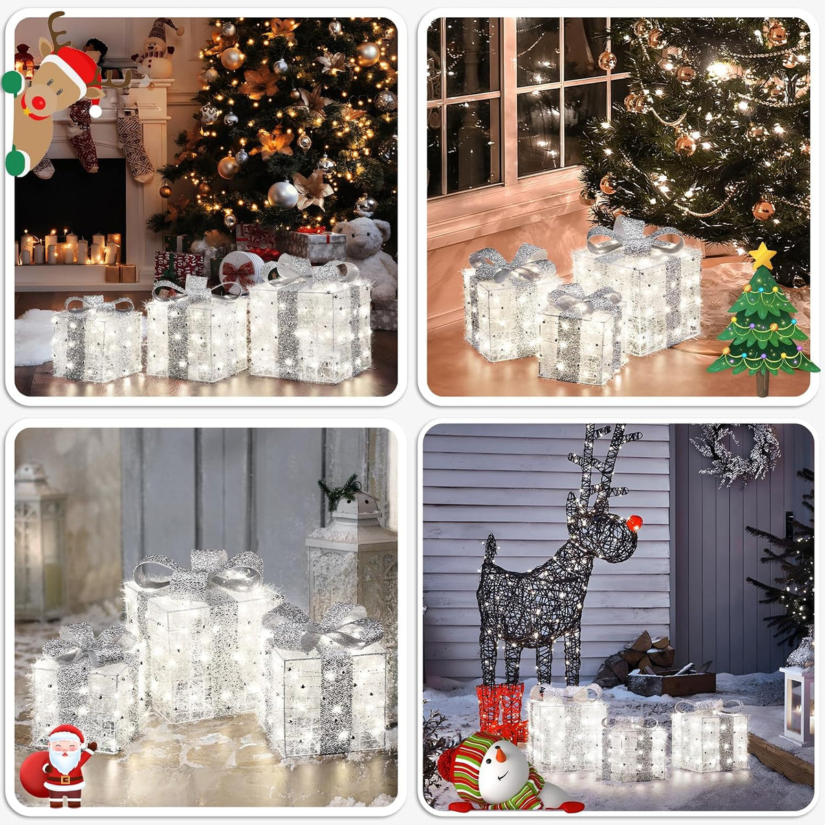 Light up Present Boxes Christmas 140LED, 3 Christmas Parcel Lights