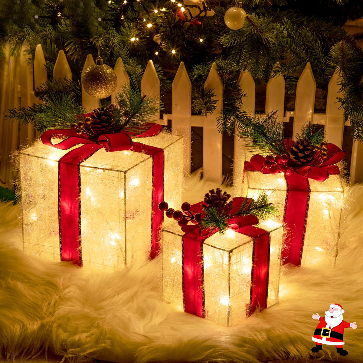 Light up Present Boxes Christmas 140LED, 3 Christmas Parcel Lights