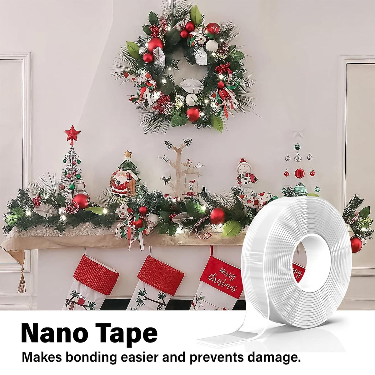 Double Sided Tape Heavy Duty Waterproof,Removable Reusable Multipurpose Clear Adhesive Extra Strong for Carpet Mats/Photos Frames/Craft Wall Mounting (3m*2cm*1mm)