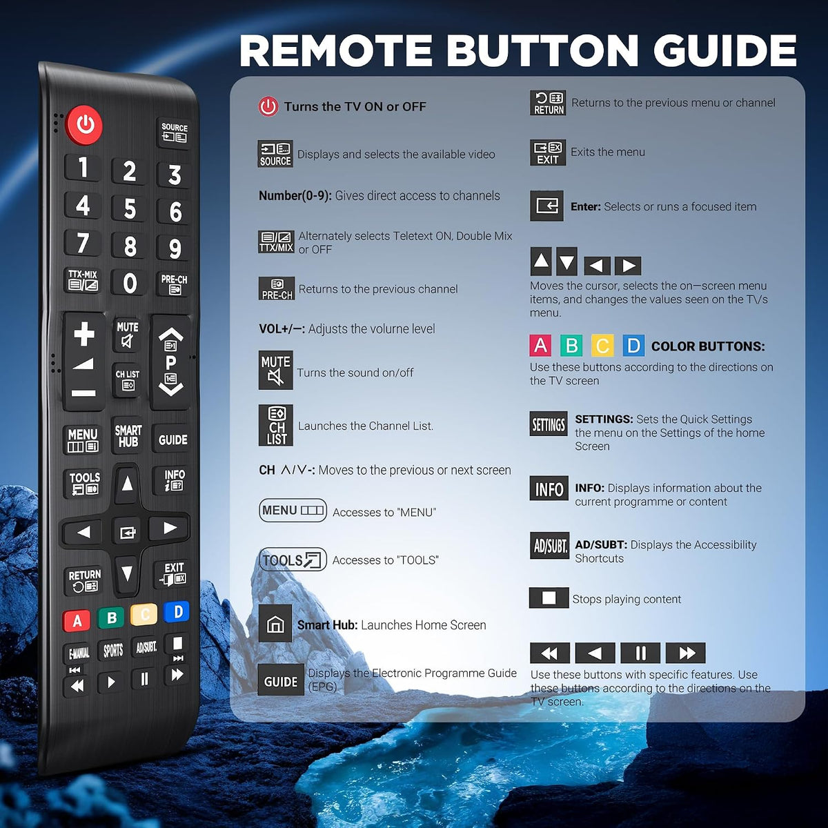 Samsung Tv Remote Control Replacement - Universal Samsung Remote Control