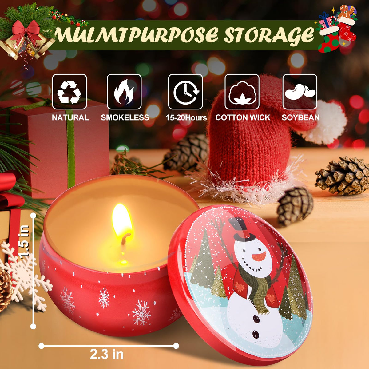 12PCS Christmas Candles Scented Candles, Aromatherapy Candle Gift Set for Women Candles for Home Scented for Her Scented Candles for Christmas,Birthday, Thanksgiving, Mother's Day