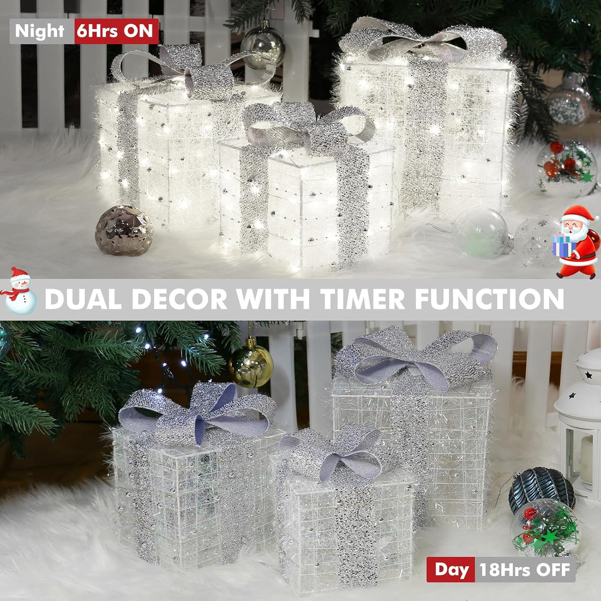 Light up Present Boxes Christmas 140LED, 3 Christmas Parcel Lights
