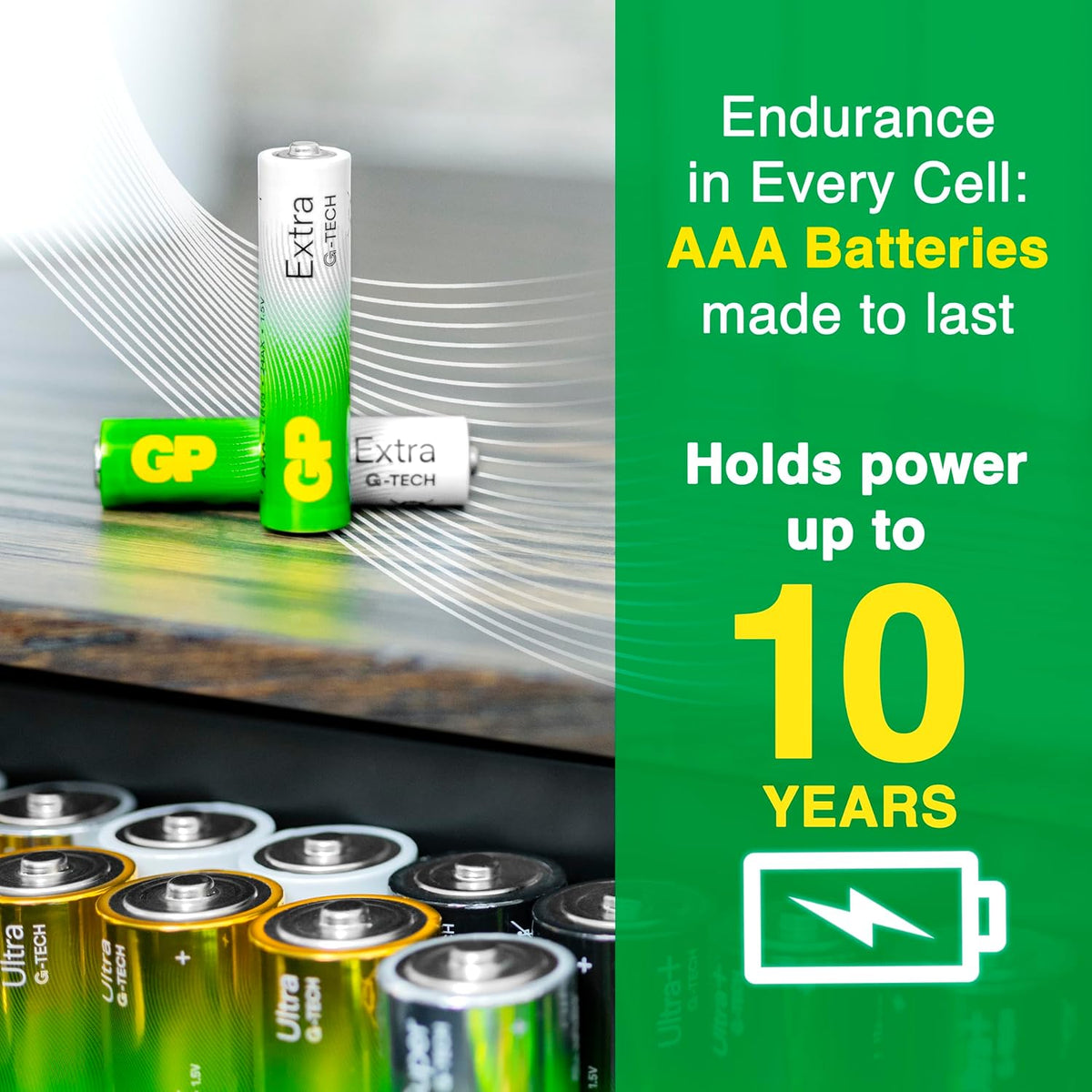 GP Extra AAA Batteries Bulk Pack of 36 1.5V Alkaline 10 Yr Life - Anti-Leak