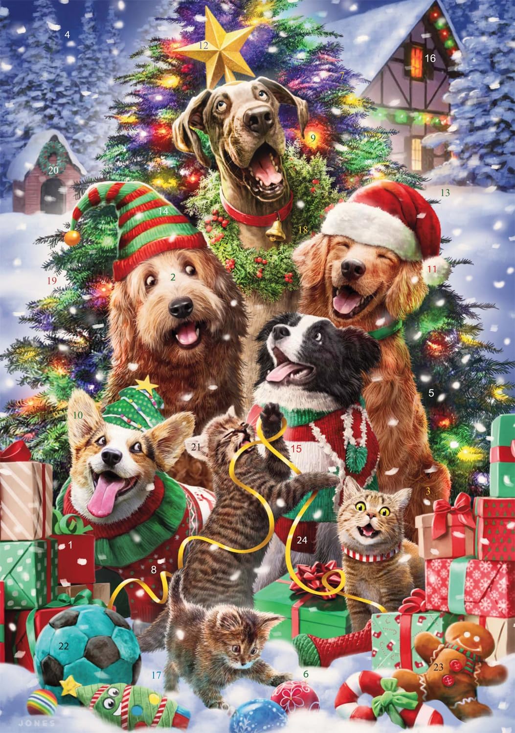 Christmas Pets Advent Calendar (Countdown to Christmas) by Vermont Christmas Company - Open a Window for a Fun Picture Each Day in December