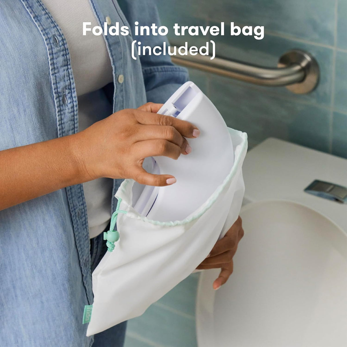 Frida Baby Fold-and-Go Portable Potty Seat for Toilet, with Travel Bag