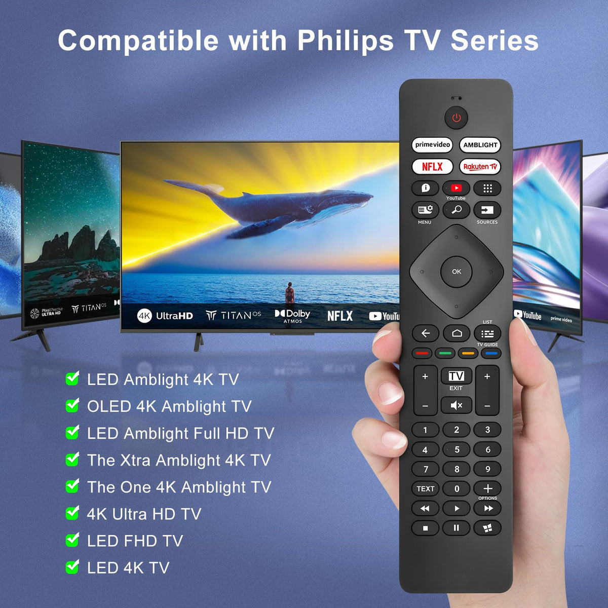 Universal-for-Samsung-Smart-TV-Remote, for Samsung Curved Qled Frame 4K TV