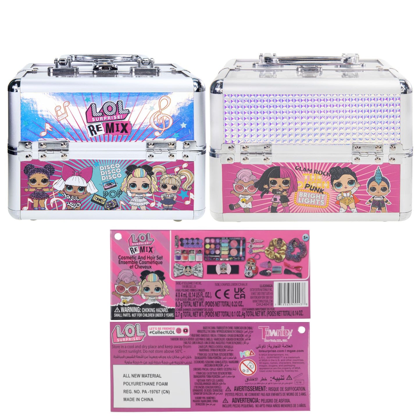 L.O.L. Surprise! Kids Makeup Set for Girls, Includes Lip Gloss, Eye Shimmer, Nail Polish, Hair Accessories in Train Case, Perfect for Parties, Sleepovers & Makeovers, Ages 5+ by Townley Girl