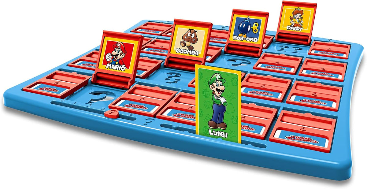 Winning Moves Super Mario Guess Who? Board Game, Play with classic Nintendo characters including Mario, Luigi, Peach, Bowser, and Donkey Kong, 2 players makes a great gift for ages 3 plus