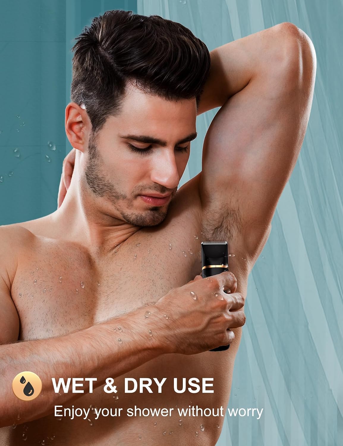 Body Trimmer Men 3 in 1, Pubic & Ball Trimmer Man IPX7 Waterproof, Rechargeable Body Shavers for Men with 2 Combs, Painless Nose Hairs Trimmer for Man,Wet & Dry
