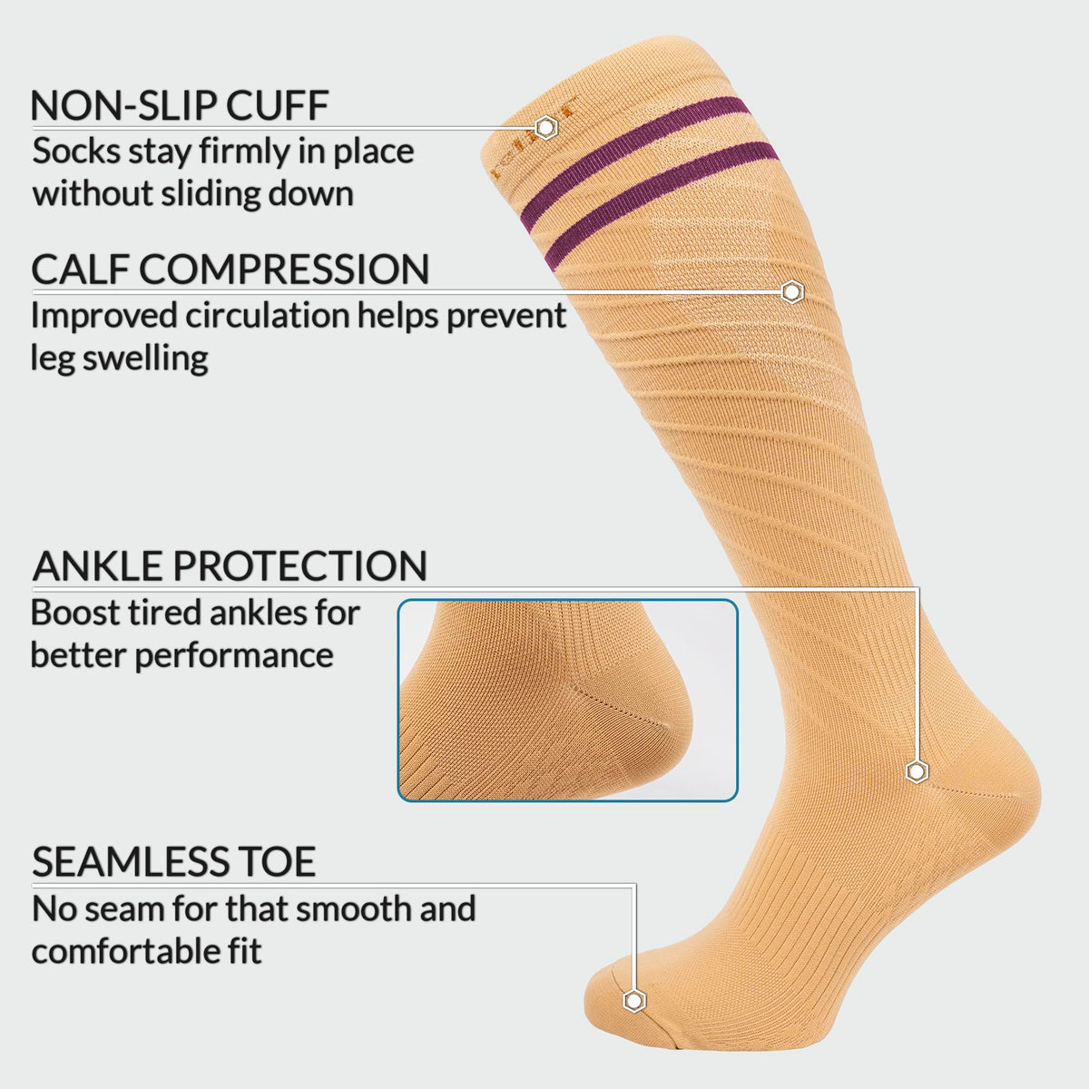 360 RELIEF Compression Socks for Women & Men - 15-20 mmHg Travel Flight Socks – Graduated Support - Ideal for Running, Cycling & during Maternity - with Laundry Bag