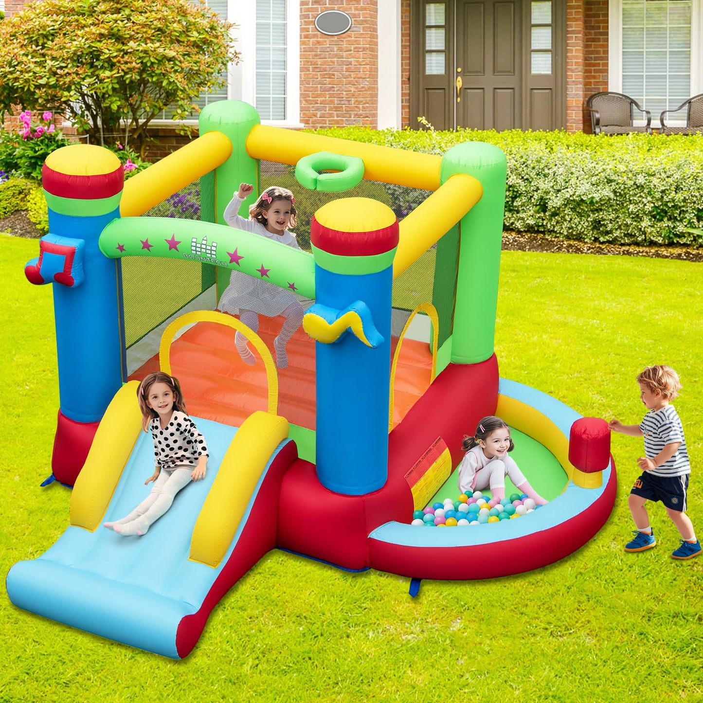 Maxmass 5-in-1 Kids Inflatable Bounce House with Slide & Ball Pit — 294x290x190cm | Ages 3-12