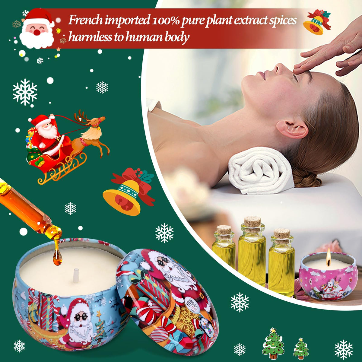 12PCS Christmas Candles Scented Candles, Aromatherapy Candle Gift Set for Women Candles for Home Scented for Her Scented Candles for Christmas,Birthday, Thanksgiving, Mother's Day