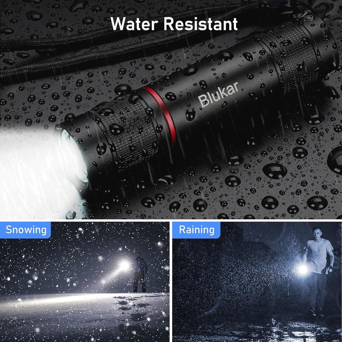 Blukar LED Torch Rechargeable, 2000L Super Bright Adjustable Focus Torches