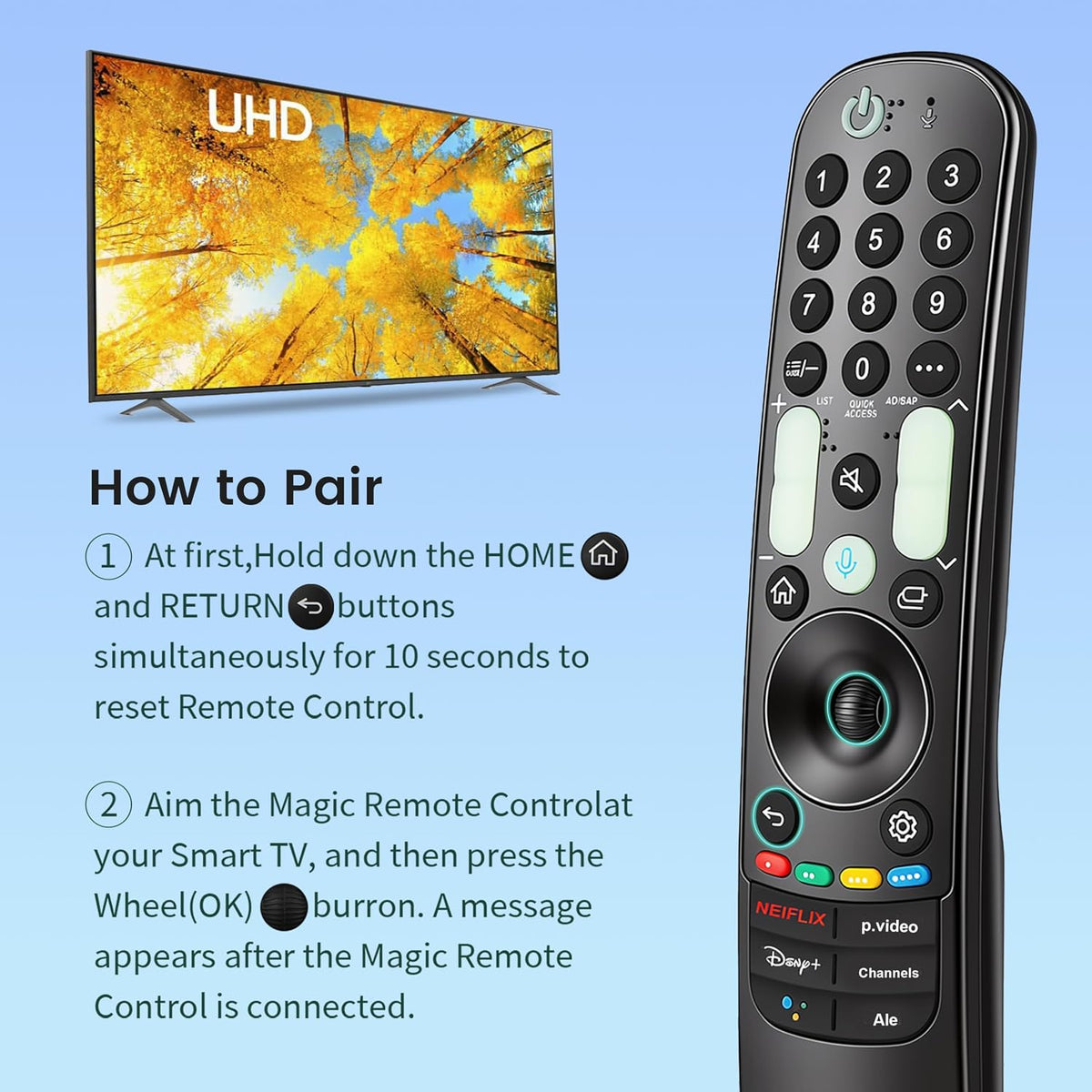 for-LG-Magic-Remote, Gvirtue Solar Voice Remote Control for-LG-Smart TV