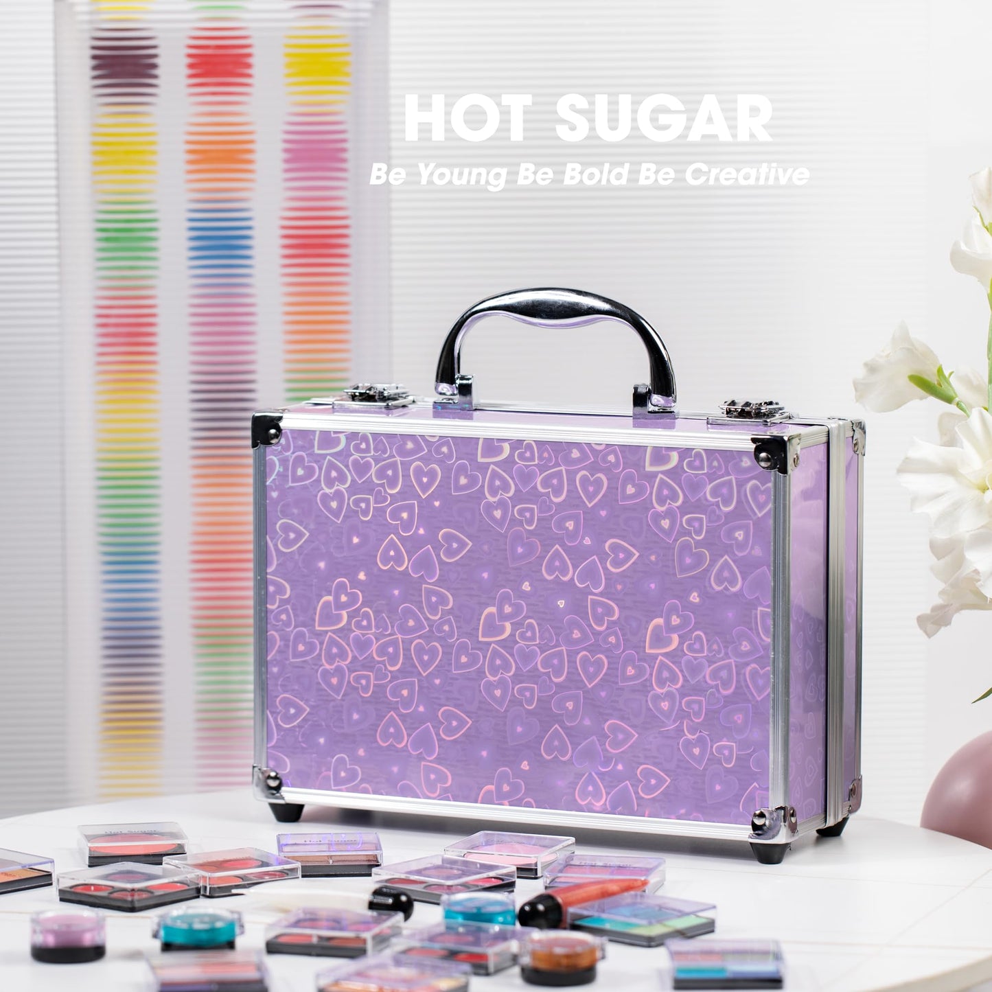 Hot Sugar Girls Makeup Set, Complete Starter Cosmetics Kit with Eye Shadow, Lip Balm, Blush, Lip Gloss, Brushes, Eye Pencils and Mirror (Mermaid)