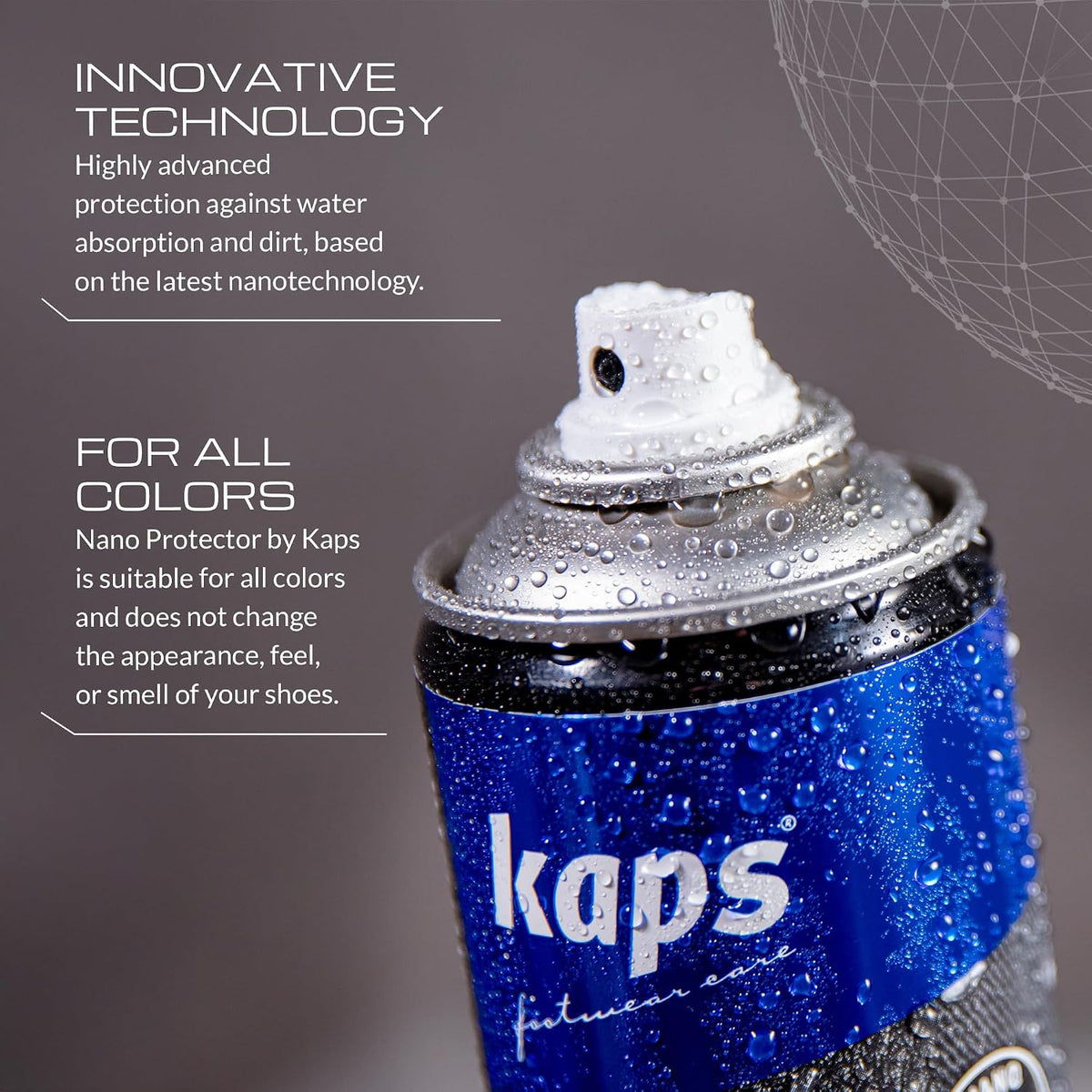 KAPS Nano Protector Waterproofing Spray for Suede, Leather, Nubuck, Textiles and TEX Materials, Moisture and Dirt Repellent - New Fast Drying Formula
