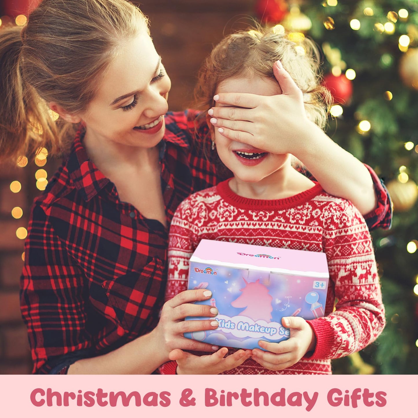 Dreamon Kids Makeup Set for Girls | Washable & Non-Toxic Real Makeup Set | Pretend Play Princess Toys | Christmas Birthday Gifts for Girls Age 5-12