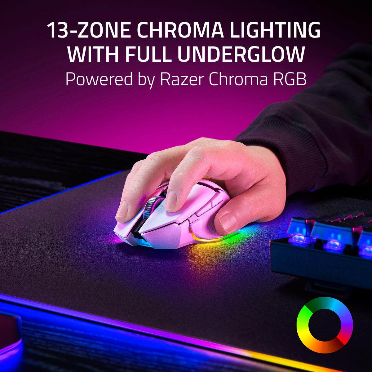 Razer Basilisk V3 - Wired Customisable Gaming Mouse (10+1 Programmable Buttons, HyperScroll Tilt Wheel, 11 Chroma RGB Lighting Zones, Optical Mouse Switches, Focus+ 26K DPI Optical Sensor) Black