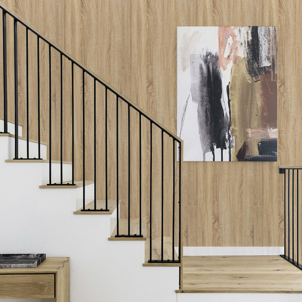 Abyssaly White Wood Effect Sticky Back Plastic for Furniture & Walls
