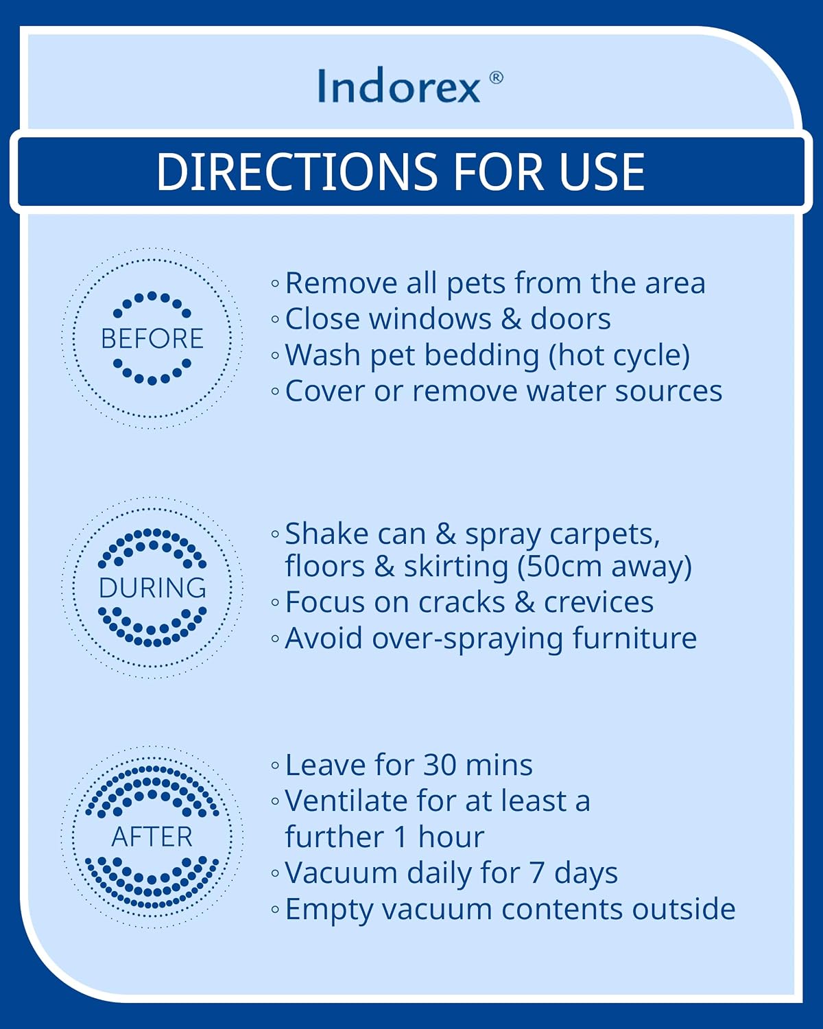 Virbac Indorex Defence Flea Spray for the Home | Kills Fleas | 2 x 500ml