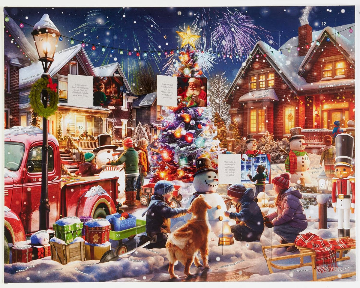 Snowman Contest Advent Calendar (Christmas Countdown Calendar) with Twas the Night Before Christmas Poem Vermont Christmas Company