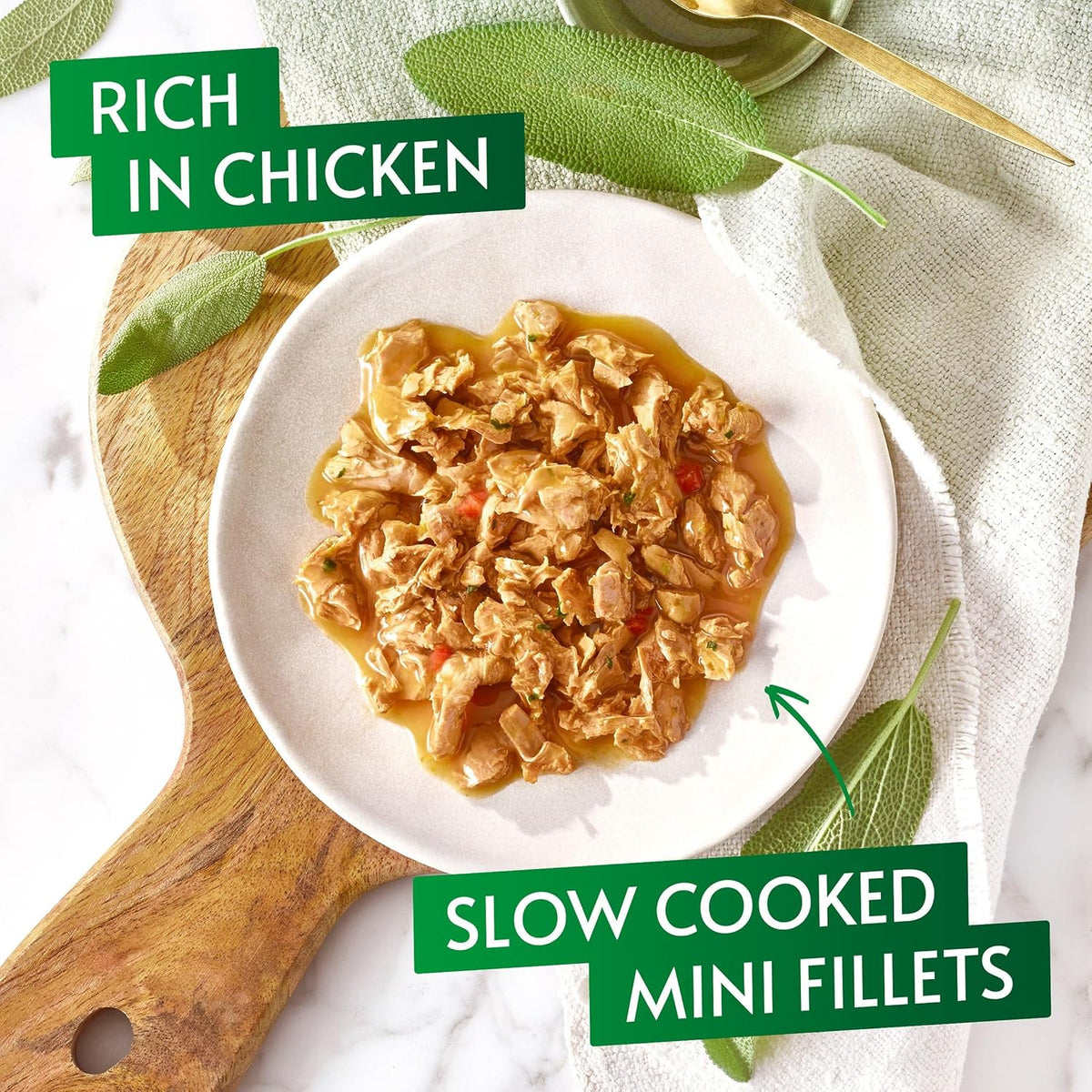 GOURMET Nature's creations (Rich in Chicken, garnished with spinach & tomatoes and Rich in Turkey, garnished with spinach and parsnip) Wet Cat Food Can 8x85g