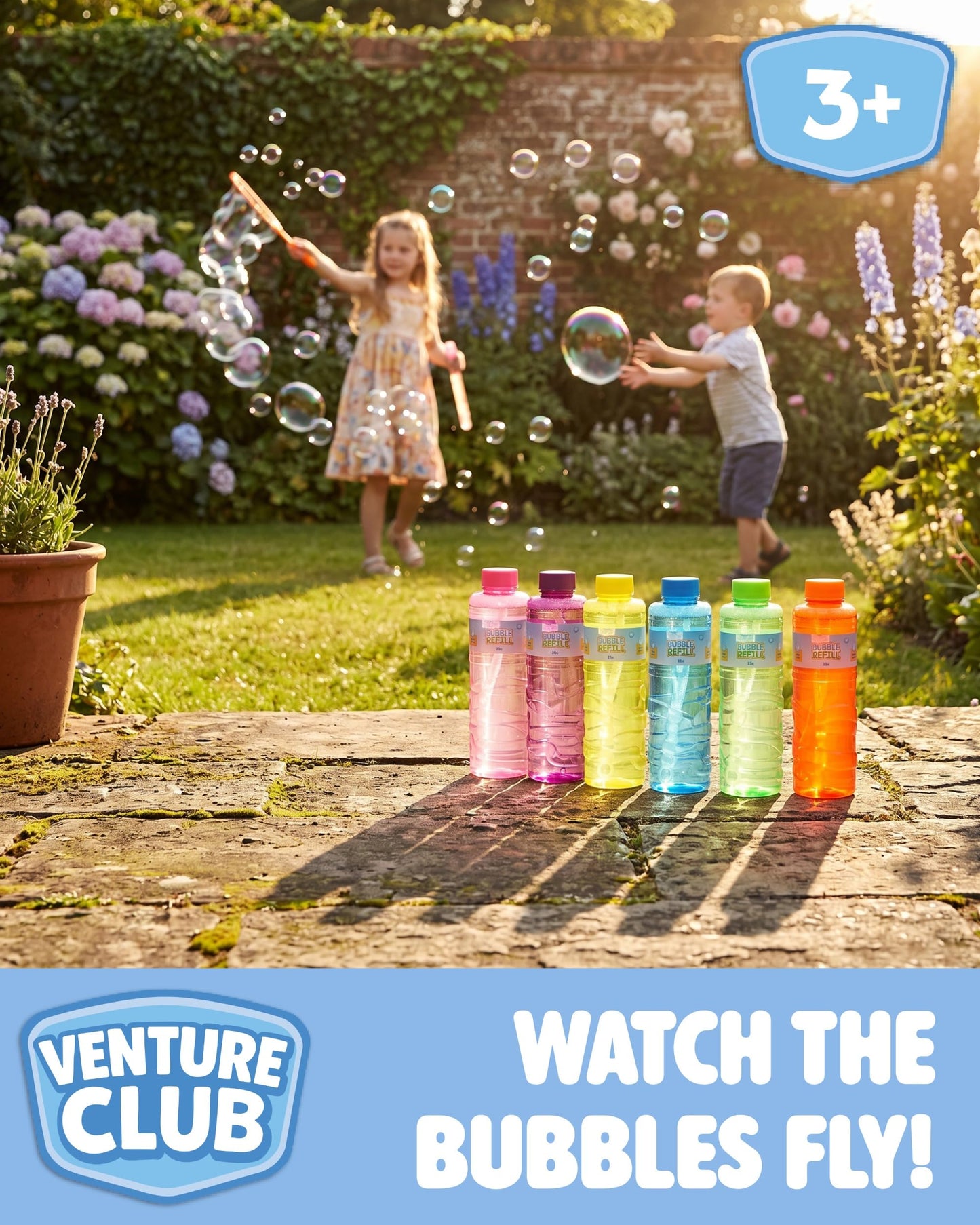 Venture Club Bubble Machine Lantern - Automatic Bubble Maker - Bubbles for Kids & Toddlers, Garden Toys & Games for Outdoor Play, Party & Active Fun - Free Standing, Easy Setup, Children Aged 3+