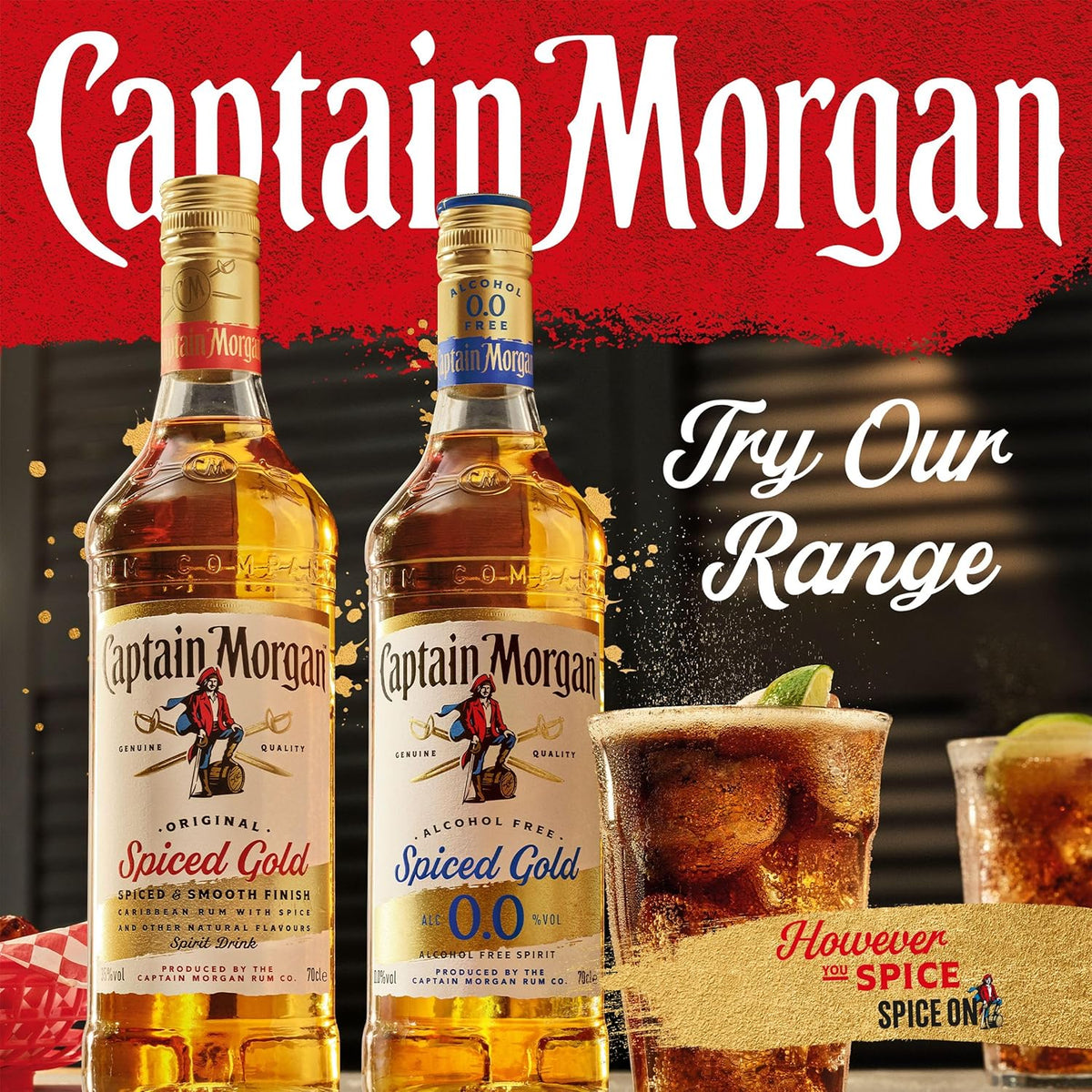 Captain Morgan Original Spiced Gold | 35% vol | 1L | Caribbean Rum Based Spirit Drink with Spice | Vanilla & Brown Sugar Flavours