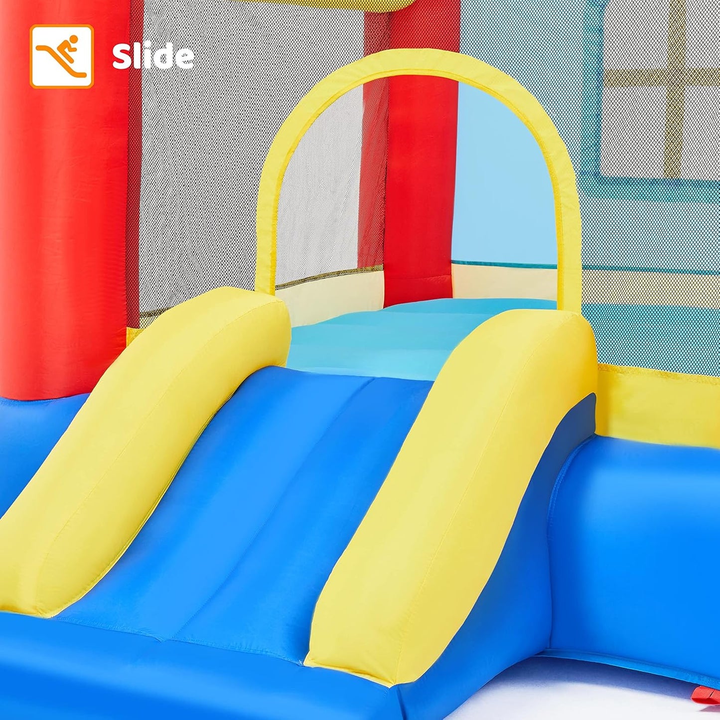 Yaheetech 7-in-1 Kids Inflatable Bouncy Castle with Blower & 50 Balls — 313x280x222cm | Ages 3-10
