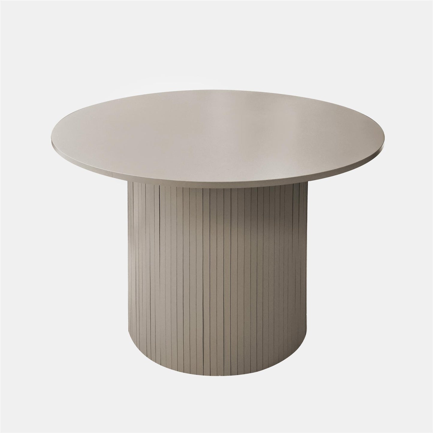 OHS Madison Dining Table Ribbed Wood Effect Round Kitchen Table for 4 People